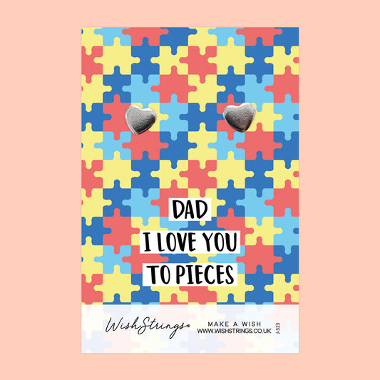 Dad, I Love You - Heart Stud Earrings | J323