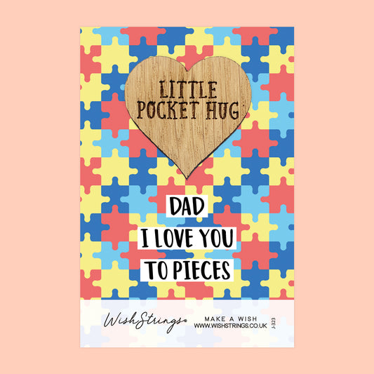 I LOVE YOU, DAD - Oak Pocket Hug Token | J323