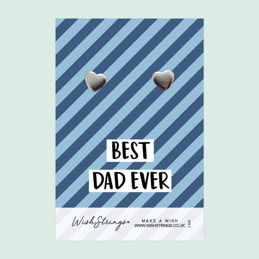 Best Dad - Heart Stud Earrings | J324