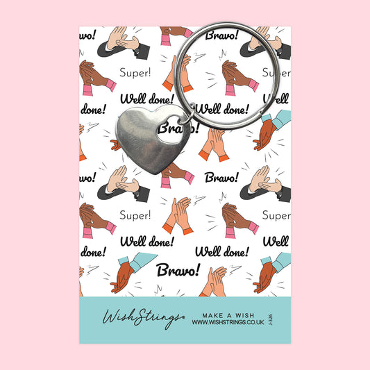 Well Done - Heart Keyring - J326