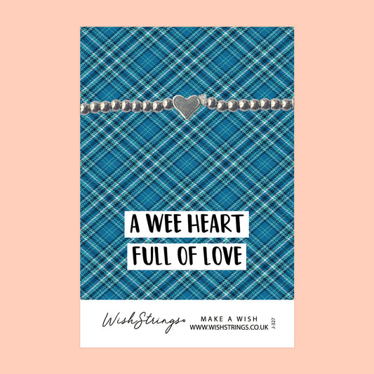 Wee Heart, Scottish - Heart Beaded Bracelet - J327