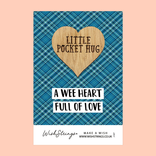 Wee Heart, Scottish - Oak Pocket Hug Token | J327