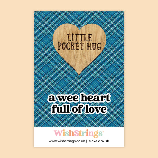 Wee Heart, Scottish - Oak Pocket Hug Token | J327