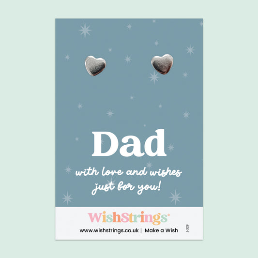 Dad - Heart Stud Earrings | J329