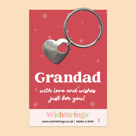 Grandad - Heart Keyring - J331