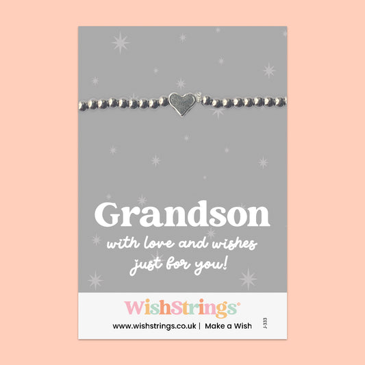 Grandson - Heart Beaded Bracelet - J333