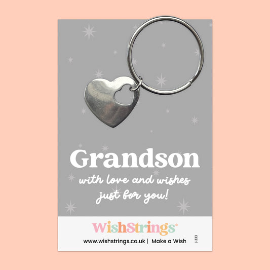 Grandson - Heart Keyring - J333