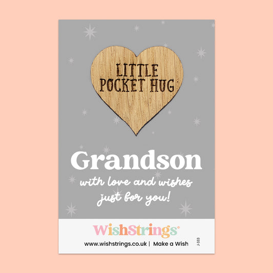 Grandson - Oak Pocket Hug Token | J333