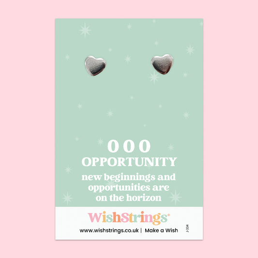 Angel Numbers, 000 - Heart Stud Earrings | J334