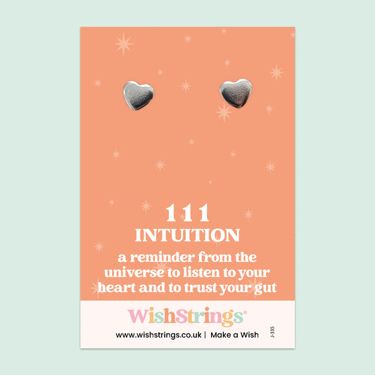 Angel Numbers, 111 - Heart Stud Earrings | J335
