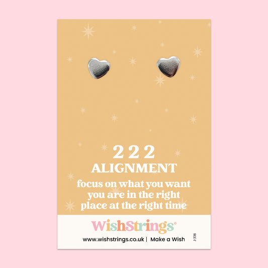 Angel Numbers, 222 - Heart Stud Earrings | J336