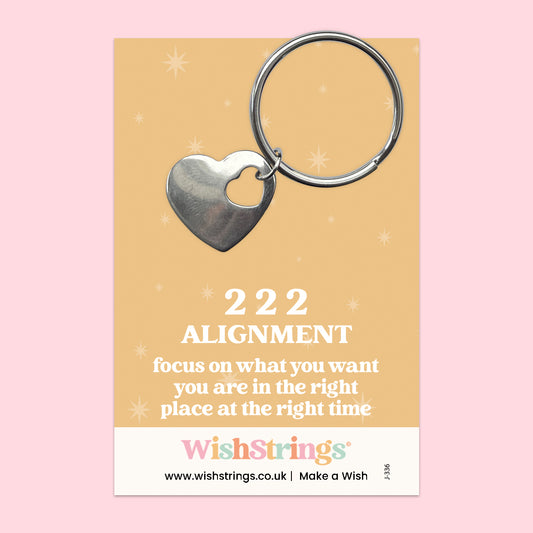 Angel Numbers, 222 - HEART KEYRING - J336