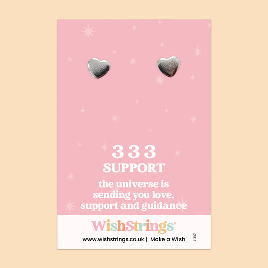 Angel Numbers, 333 - Heart Stud Earrings | J337