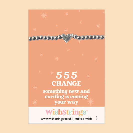 Angel Numbers, 555 - Heart Beaded Bracelet - J339