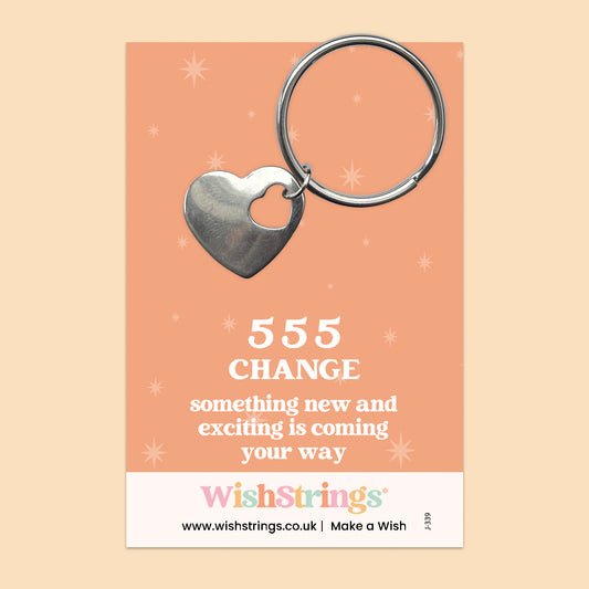 Angel Numbers, 555 - HEART KEYRING - J339
