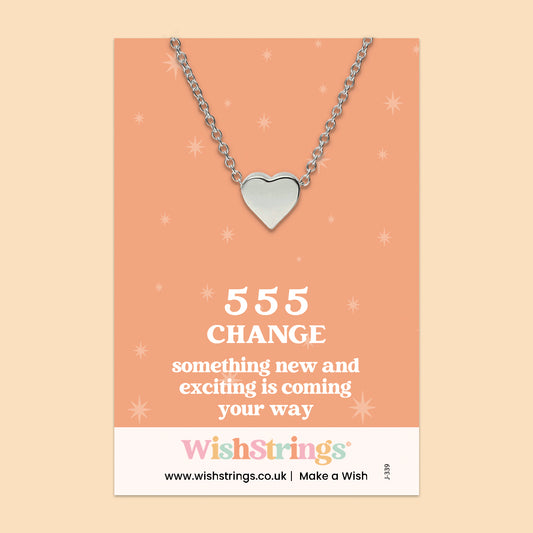 Angel Numbers, 555 - HEART NECKLACE - J339