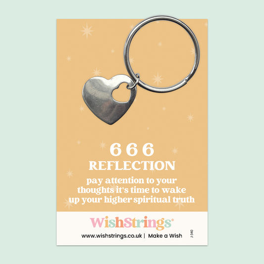 Angel Numbers, 666 - HEART KEYRING - J340