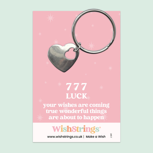 Angel Numbers, 777 - HEART KEYRING - J341