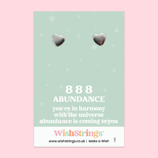 Angel Numbers, 888 - Heart Stud Earrings | J342