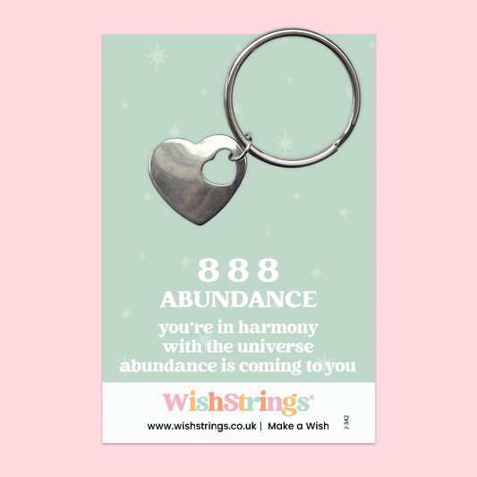 Angel Numbers, 888 - HEART KEYRING - J342