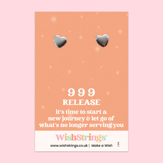 Angel Numbers, 999 - Heart Stud Earrings | J343