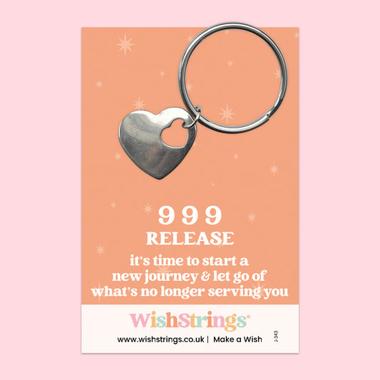 Angel Numbers, 999 - HEART KEYRING - J343