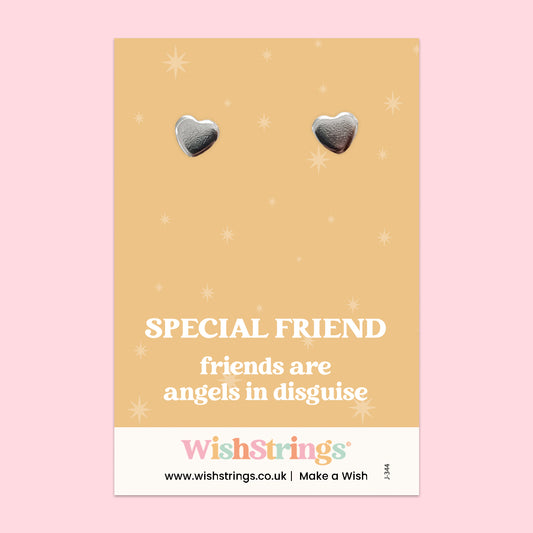 Angel Numbers, Special Friend - Heart Stud Earrings | J344