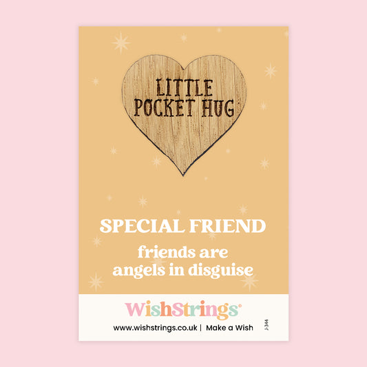 Angel Numbers, Special Friend - Oak Pocket Hug Token | J344