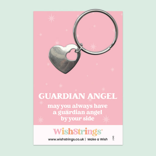 Angel Numbers, Guardian Angel - HEART KEYRING - J345