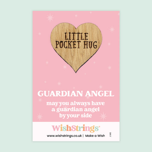 Angel Numbers, Guardian Angel - Oak Pocket Hug Token | J345