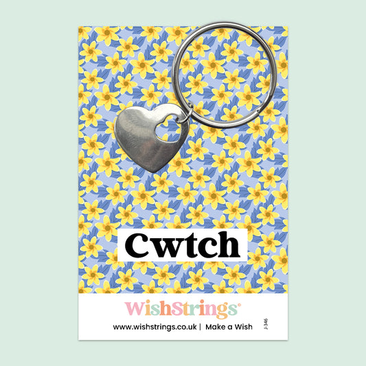Cwtch, Welsh - HEART KEYRING - J346