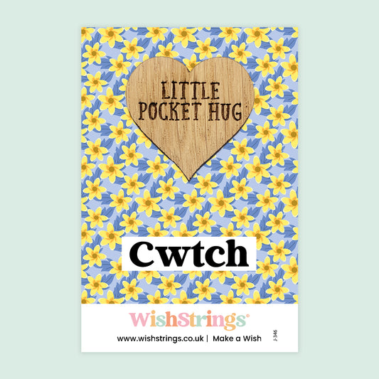 Cwtch, Welsh - Oak Pocket Hug Token | J346