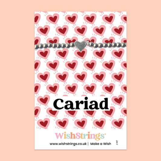 Cariad, Welsh - Heart Beaded Bracelet - J347