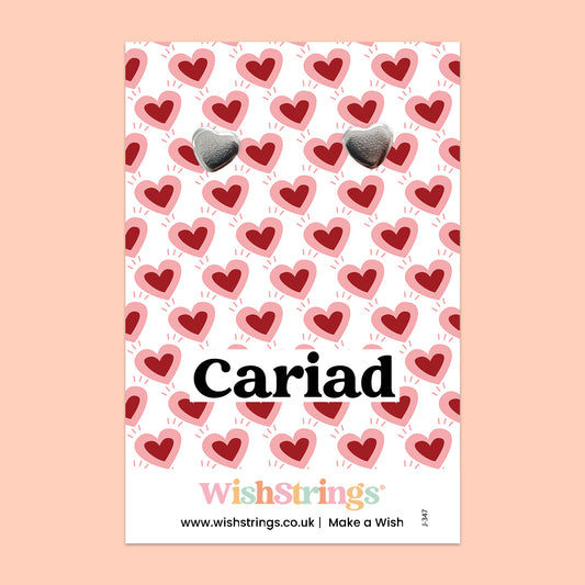 Cariad, Welsh - Heart Stud Earrings | J347