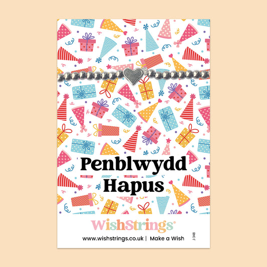 Penblwydd Hapus, Welsh - Heart Beaded Bracelet - J348