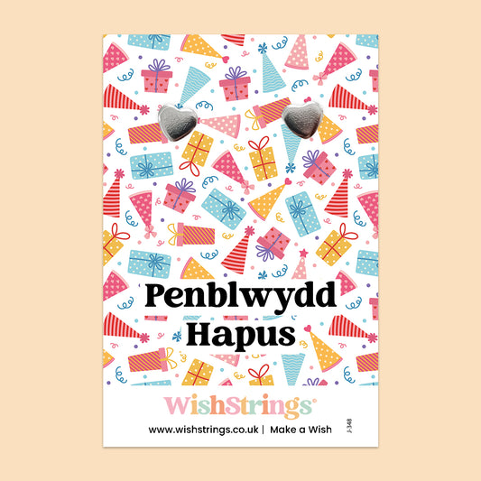 Penblwydd Hapus, Welsh - Heart Stud Earrings | J348