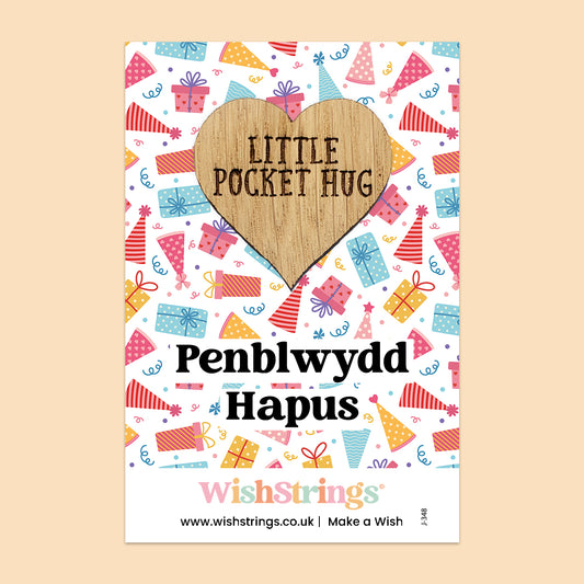 Penblwydd Hapus, Welsh - Oak Pocket Hug Token | J348