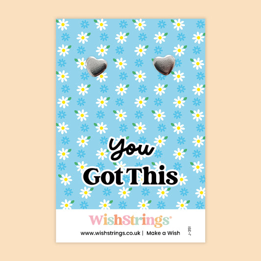 You Got This - Heart Stud Earrings | J351