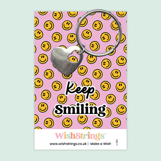 Keep Smiling - Heart Keyring - J352