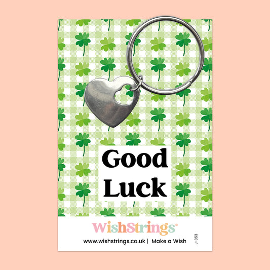Good Luck - Heart Keyring - J353