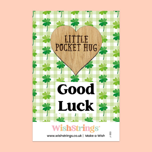 Good Luck - Oak Pocket Hug Token | J353