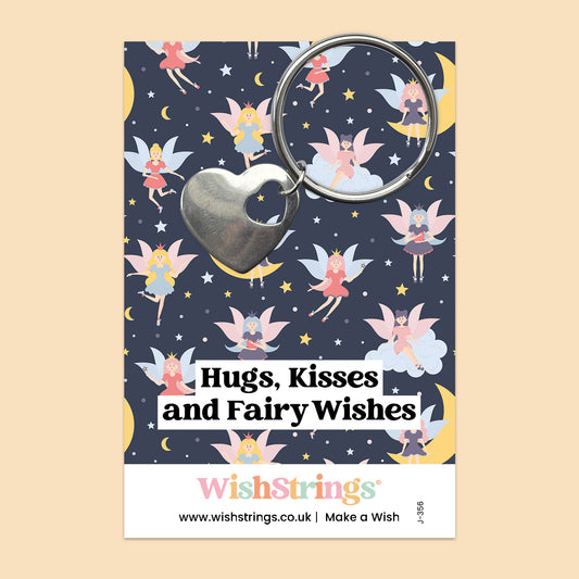 Hugs, Kisses & Fairy Wishes - Heart Keyring - J356