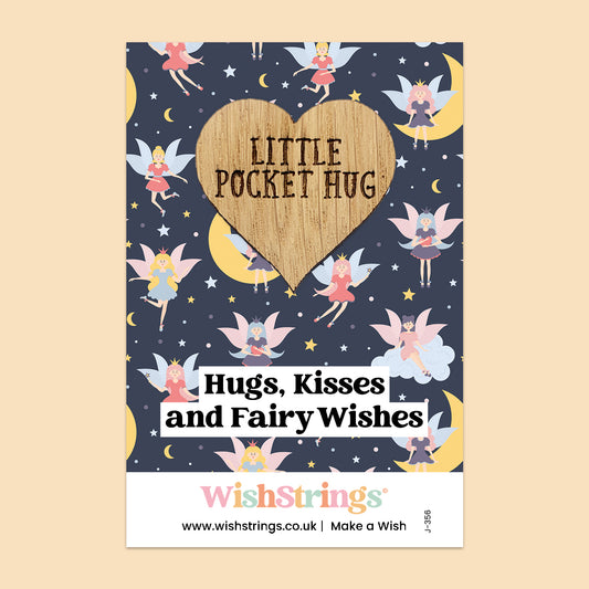 Hugs, Kisses & Fairy Wishes - Oak Pocket Hug Token | J356