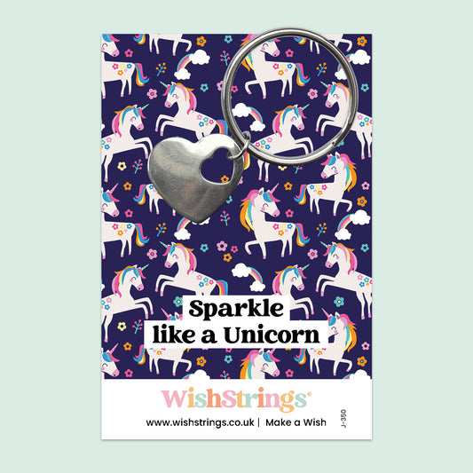 Sparkle like a Unicorn - Heart Keyring - J360