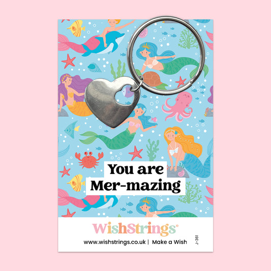 Mermaid, Mer-mazing - Heart Keyring - J361