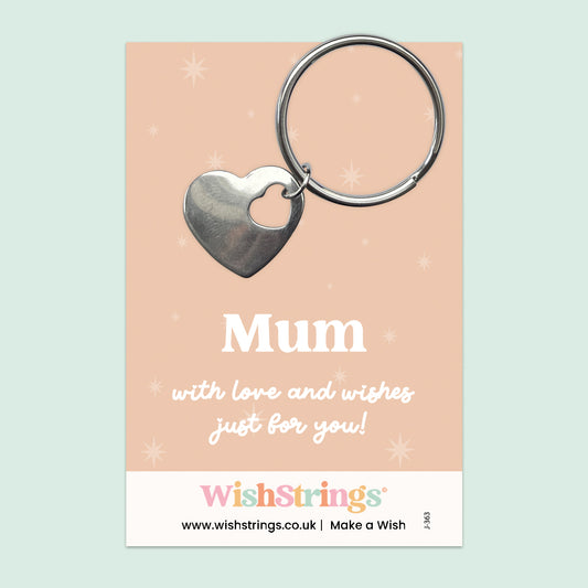 Mum - Heart Keyring - J363