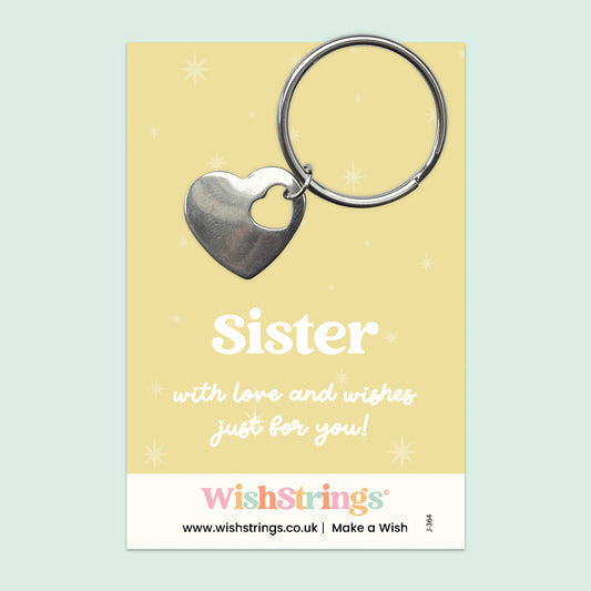 Sister - Heart Keyring - J364