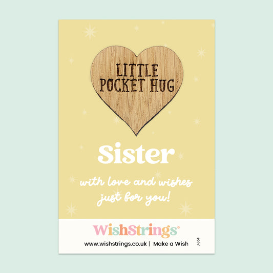 Sister - Oak Pocket Hug Token | J364