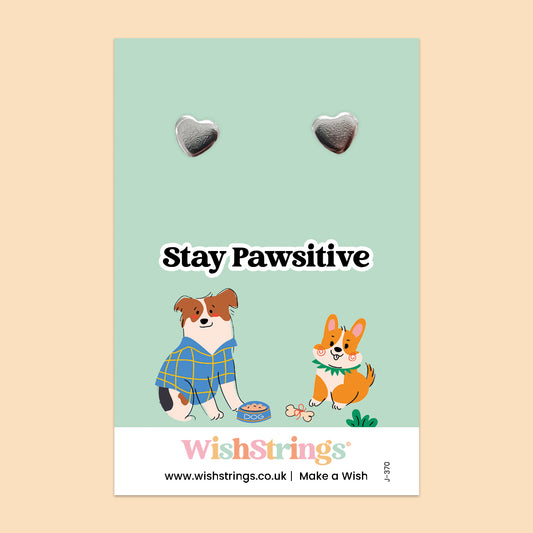 Stay Pawsitive - Heart Stud Earrings | J370