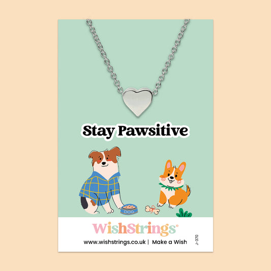 Stay Pawsitive - Heart Necklace - J370